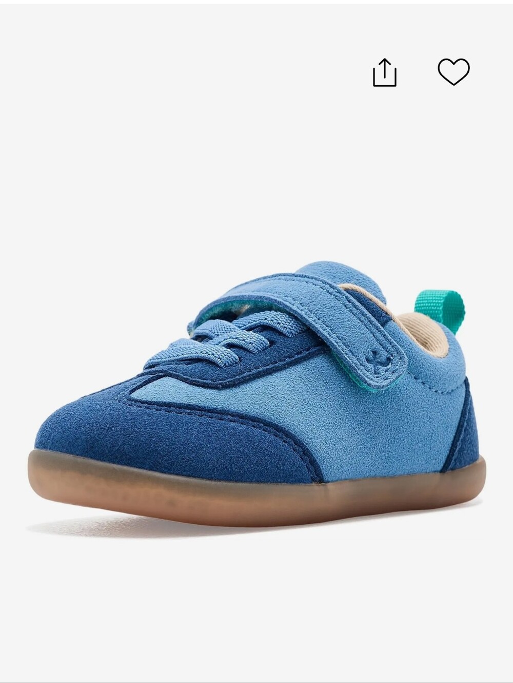 Ten Little Blue Suede Velcro Sneakers